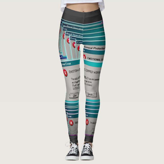Emotional.exe Har Slutat Fungera Retro Dator E Leggings (Framsida)