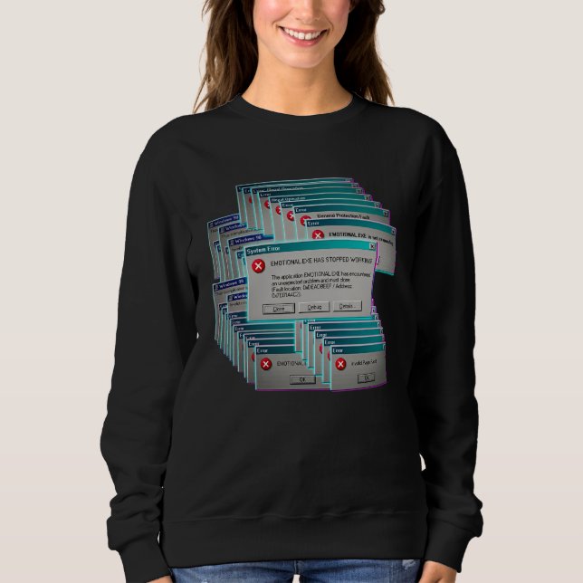 Emotional.exe Har Slutat Fungera Retro Dator E T Shirt (Framsida)