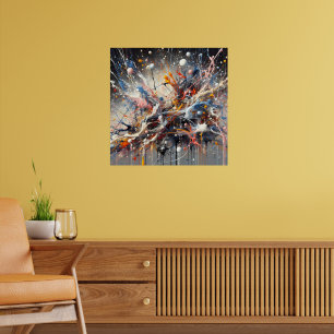 Emotional Färg Stänk - Abstrakt Expressionist Pa Poster