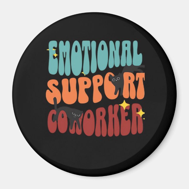 Emotional Help Coworking Cat Classic Magnet (Framsidan)