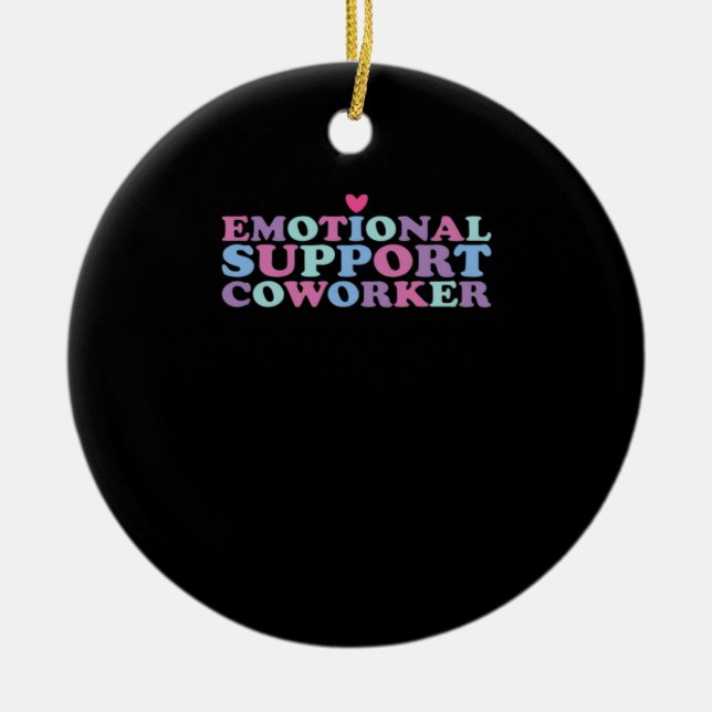 Emotional Help Coworking Chill Meme och Viral Julgransprydnad Keramik (Framsidan)