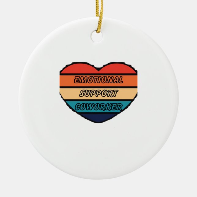 Emotional Help Coworking Funny Julgransprydnad Keramik (Framsidan)