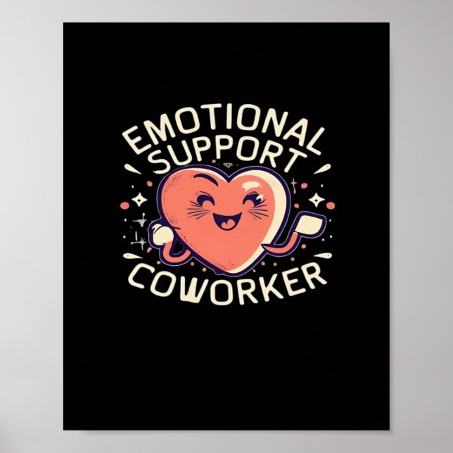 Emotional Help Coworking Funny Sloth och Quote Poster (Framsidan)