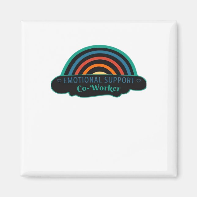Emotional Help Coworking Work Bestie Blue Classic Magnet (Framsidan)