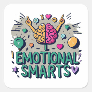 Emotional Intelligence Fyrkantigt Klistermärke