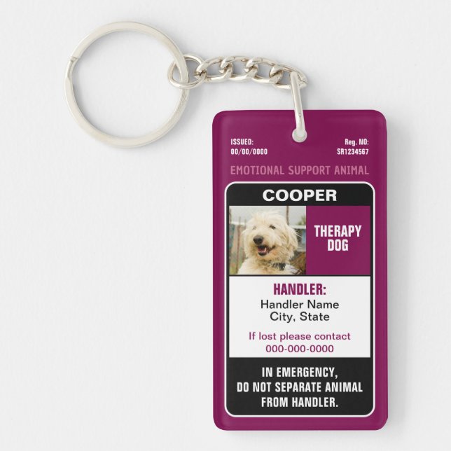 Emotional Support Animal ID Therapy Photo Custom (Framsidan)