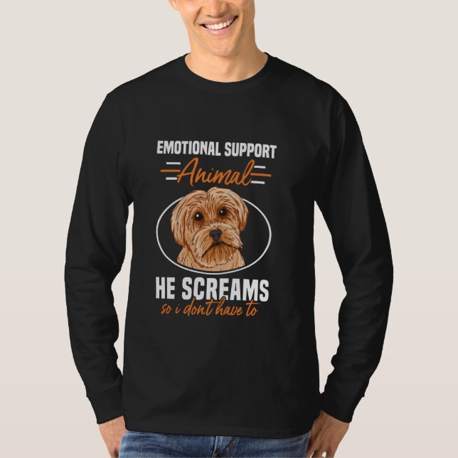 Emotional Support Animal Yorkshire Terrier Hund Lo T Shirt (Framsida)