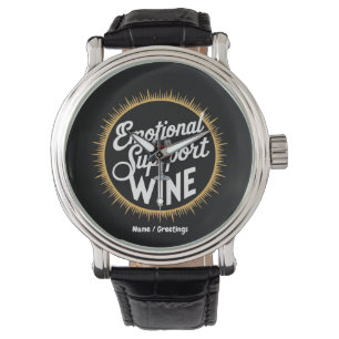 Emotional Support Beverage Funny Vin Älskare Armbandsur