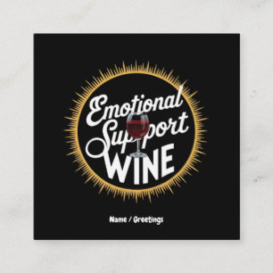 Emotional Support Beverage Funny Vin Älskare Fyrkantigt Visitkort