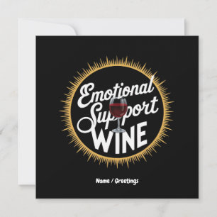 Emotional Support Beverage Funny Vin Älskare Inbjudningar