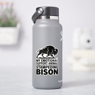 Emotional Support Bison Funny Mental Health Design Klistermärken