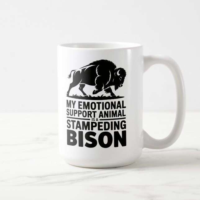 Emotional Support Bison Neurodivergent Humor Kaffemugg (Höger)