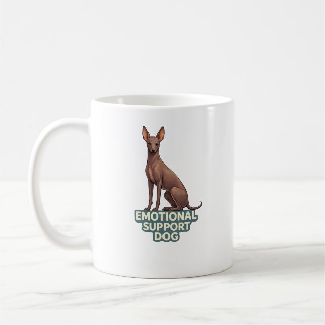 Emotional Support Dog Peruvian Inca Orchid Kaffemugg (Vänster)