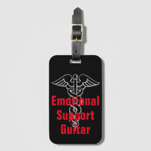 Emotional Support Guitar Funny Luggage Tag Bagagebricka