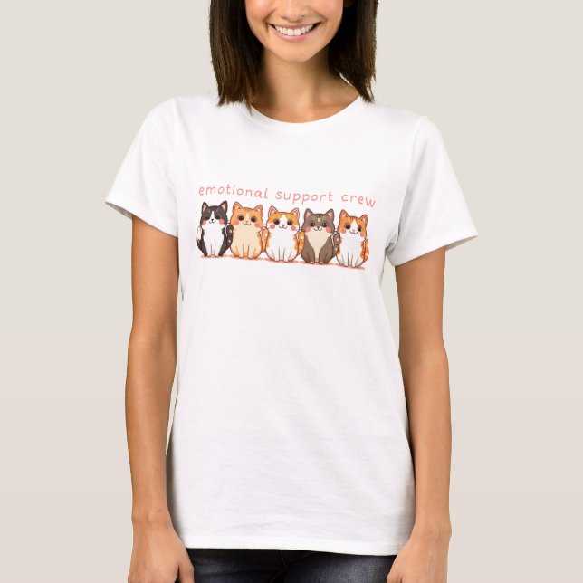 Emotional Support - Kawaii Cutie Kitties - Cat Mom T Shirt (Framsida)