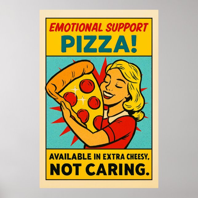 Emotional Support Pizza - Retro Food Therapy Poster (Framsidan)