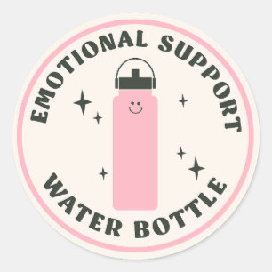 Emotional Support-Vattenflaska Runt Klistermärke