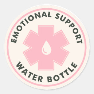 Emotional Support-Vattenflaska Runt Klistermärke