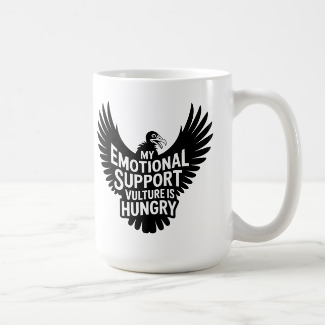 Emotional Support Vulture Neurodivergence Humor Kaffemugg (Höger)