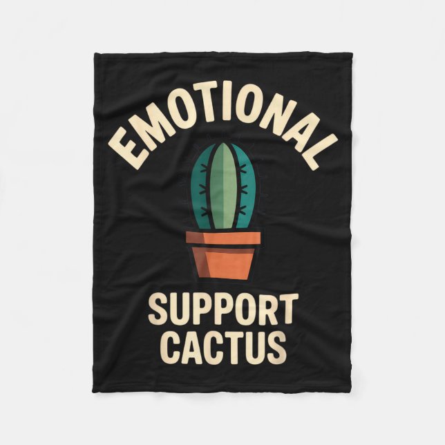 Emotional Suprt Cactus Funny Succulent Humor Outfi Fleecefilt (Framsidan)