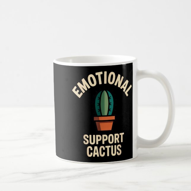 Emotional Suprt Cactus Funny Succulent Humor Outfi Kaffemugg (Höger)