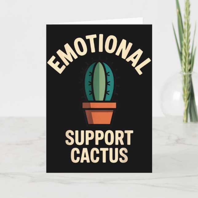 Emotional Suprt Cactus Funny Succulent Humor Outfi Kort (Framsida)