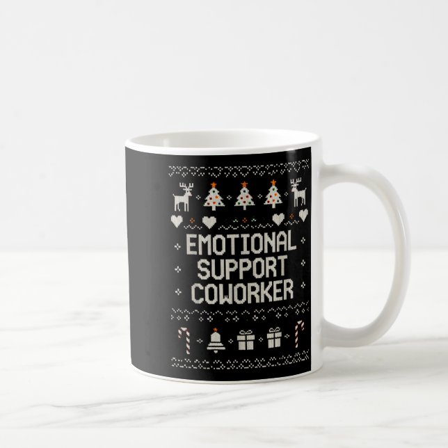 Emotional-suprt Coworker Funny Ugly Christmas Swea Kaffemugg (Höger)