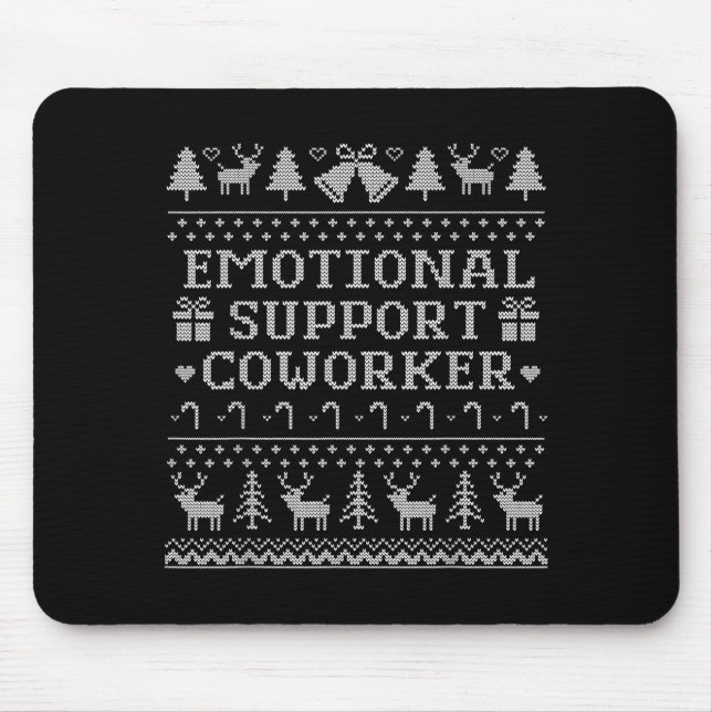 Emotional Suprt Coworker Funny Ugly Christmas Swea Musmatta (Framsidan)