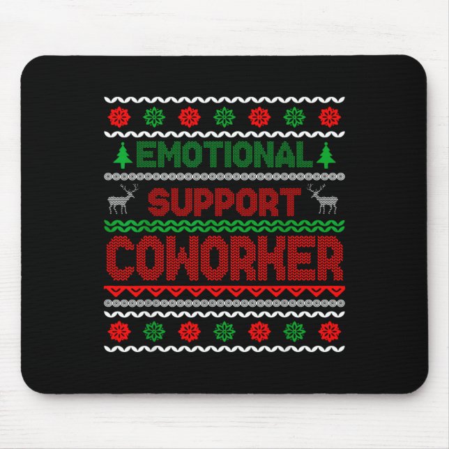 Emotional Suprt Coworker Funny Ugly Christmas Swea Musmatta (Framsidan)