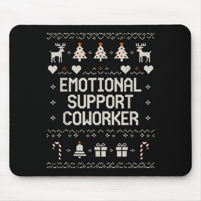 Emotional-suprt Coworker Funny Ugly Christmas Swea Musmatta (Framsidan)