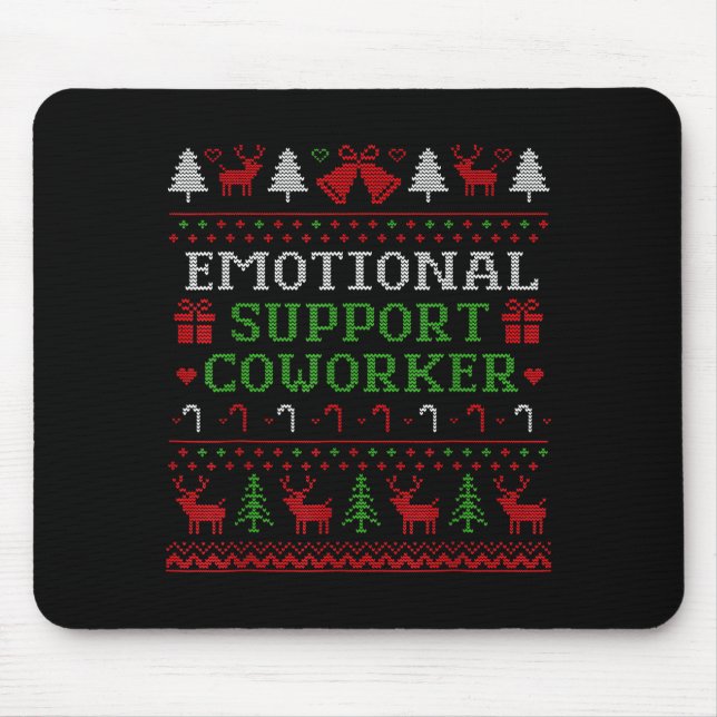 Emotional Suprt Coworker Funny Ugly Christmas Swea Musmatta (Framsidan)