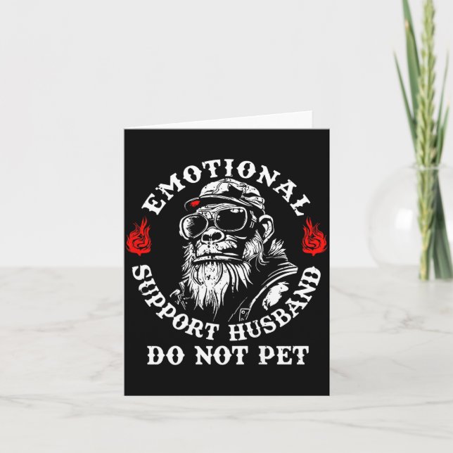 Emotional Suprt Husband Do Not Pet Funny Monkey (o Kort (Framsida)