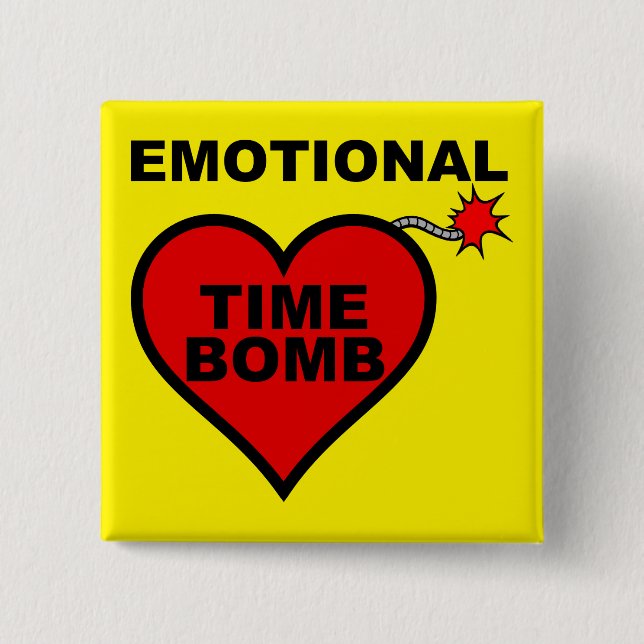 Emotional Time Bomb Funny Button Badge Pin Knapp (Framsida)