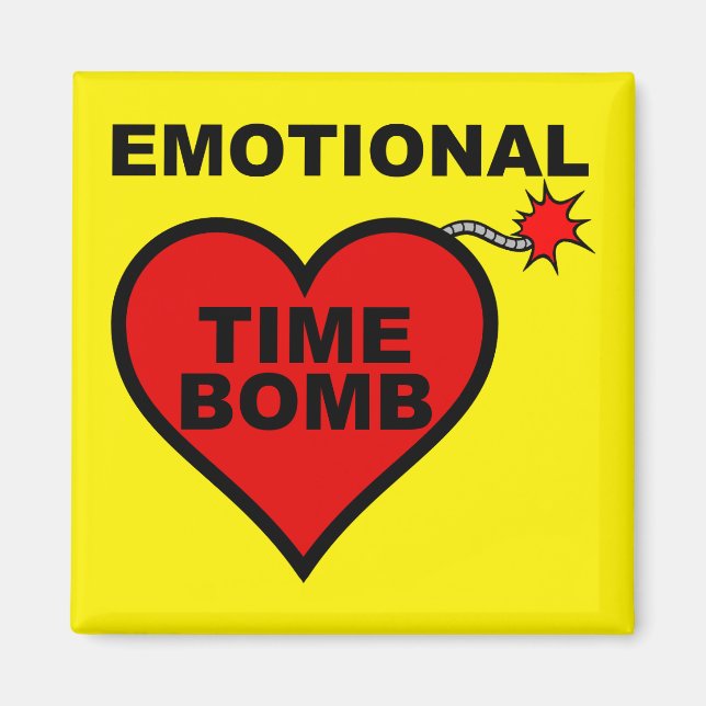 Emotional Time Bomb Funny Fridge Magnet (Framsidan)