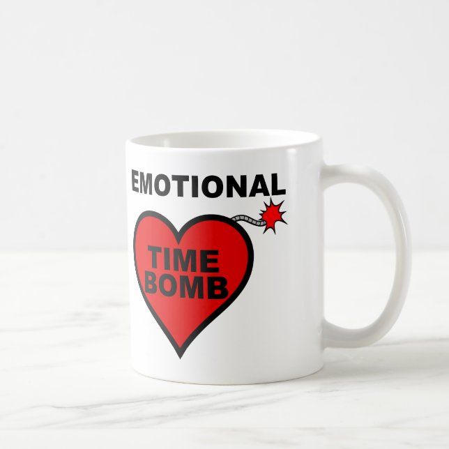 Emotional Time Bomb Funny Mug eller Resemugg Kaffemugg (Höger)