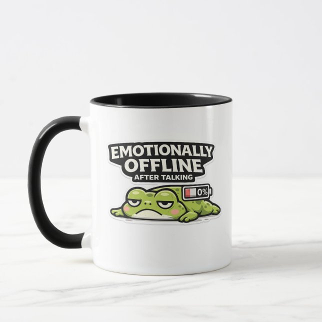 Emotionally Offline After Talking Frog Design Mugg (Vänster)