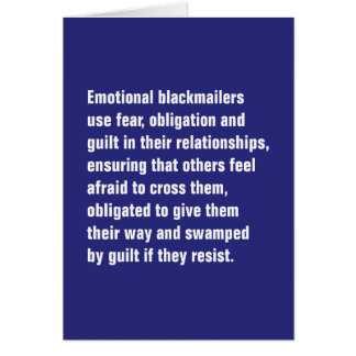 Emotionell Blackmailersanvändaskräck, åtagande… Hälsningskort