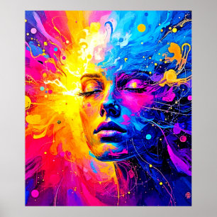 Emotionell radians Porträtt Poster