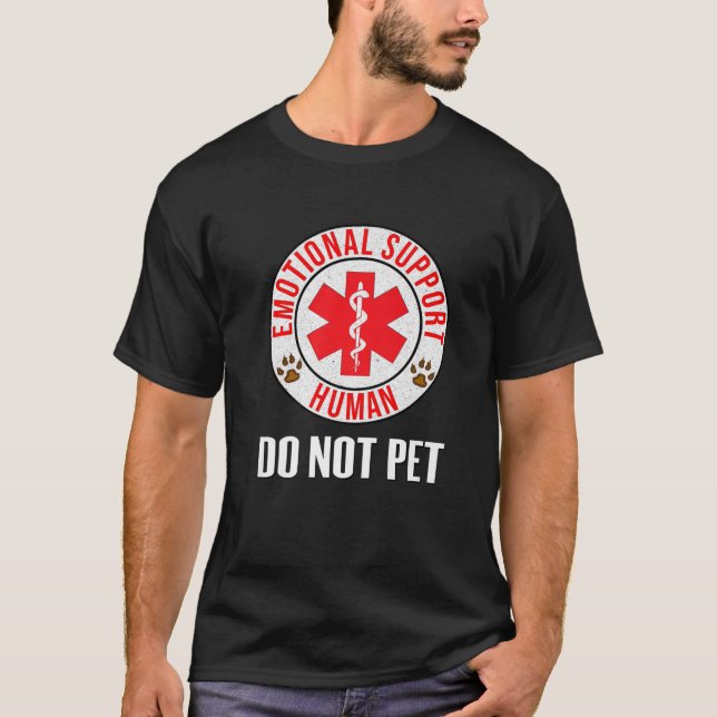 Emotionell support - människa kan inte äta - Servi T Shirt (Framsida)