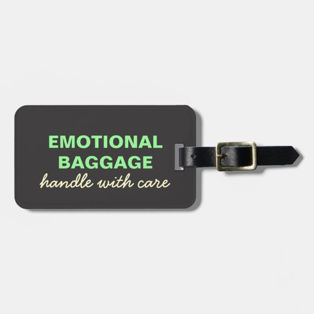Emotionellt bagage: Hantera med försiktighet - Grö Bagagebricka (Horisontell Framsida)
