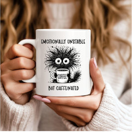 Emotionellt instabil men koffeinfri katt kaffemugg