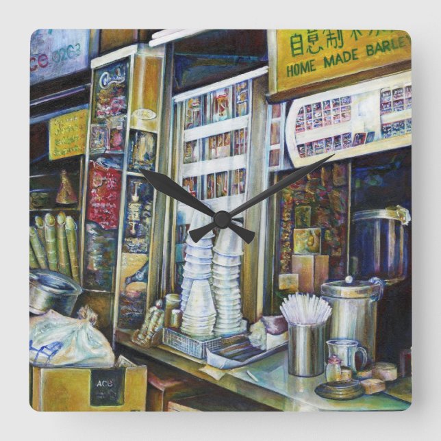 Emotionellt laddade ljusstyrkor, Singapore Fyrkantig Klocka (Framsida)