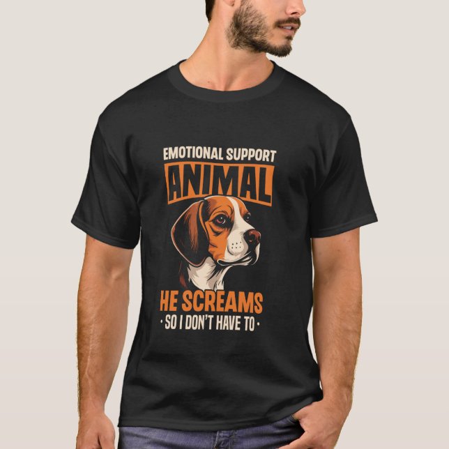 Emotionellt stöd för Hund Pupp av djuret Hund älsk T Shirt (Framsida)