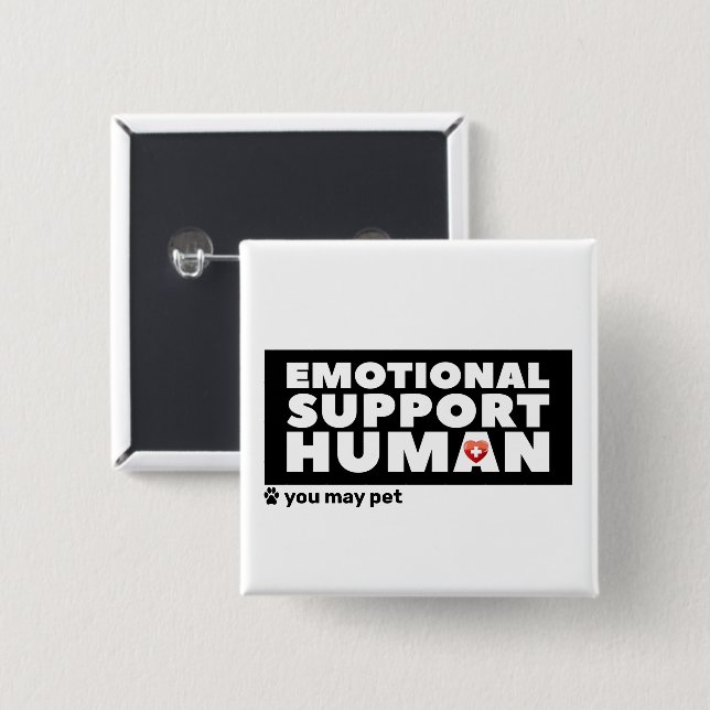 Emotionellt stöd - mänsklig hjärt- och färgutskrif knapp (Framsida & baksida)