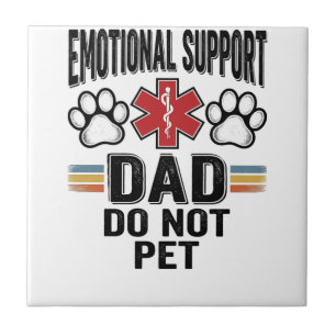 Emotionellt Stöd Pappa Rör Inte Vintage T-Shirt De Kakelplatta