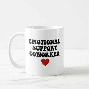 Emotionerad supportmedarbetare kaffemugg