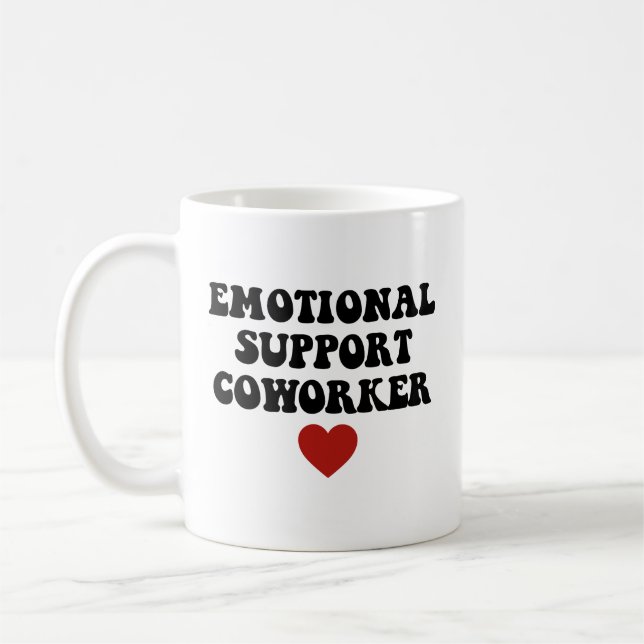 Emotionerad supportmedarbetare kaffemugg (Vänster)