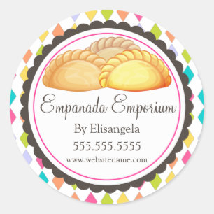 Empanada Omsättning Bakery Festive Packaging Sälar Runt Klistermärke