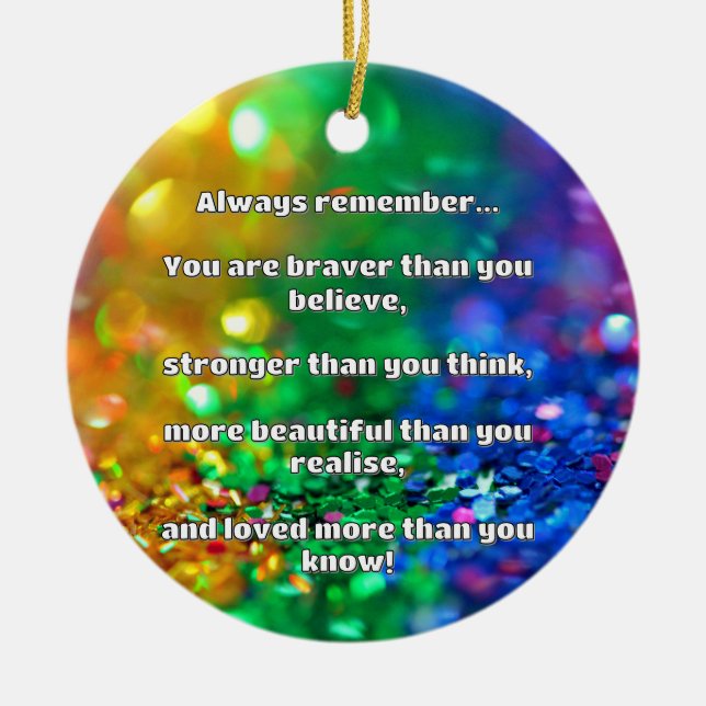 Empath Bravery Positive Encouragement Quote Julgransprydnad Keramik (Framsidan)