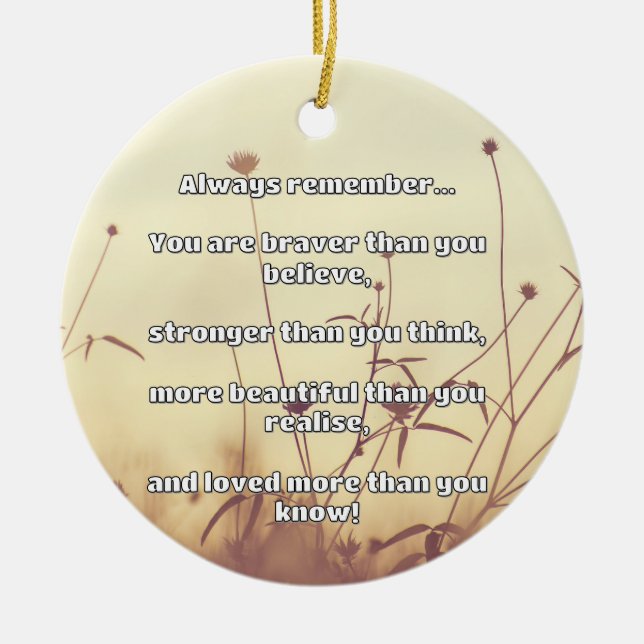Empath Bravery Positive Encouragement Quote Julgransprydnad Keramik (Framsidan)